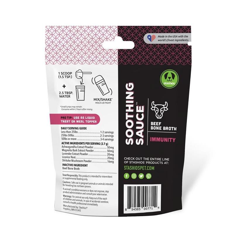 Stashios Soothing Sauce for Dogs & Cats, Beef Immunity