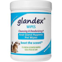 Glandex Anal Gland Hygienic Pet Wipes, 75 ct