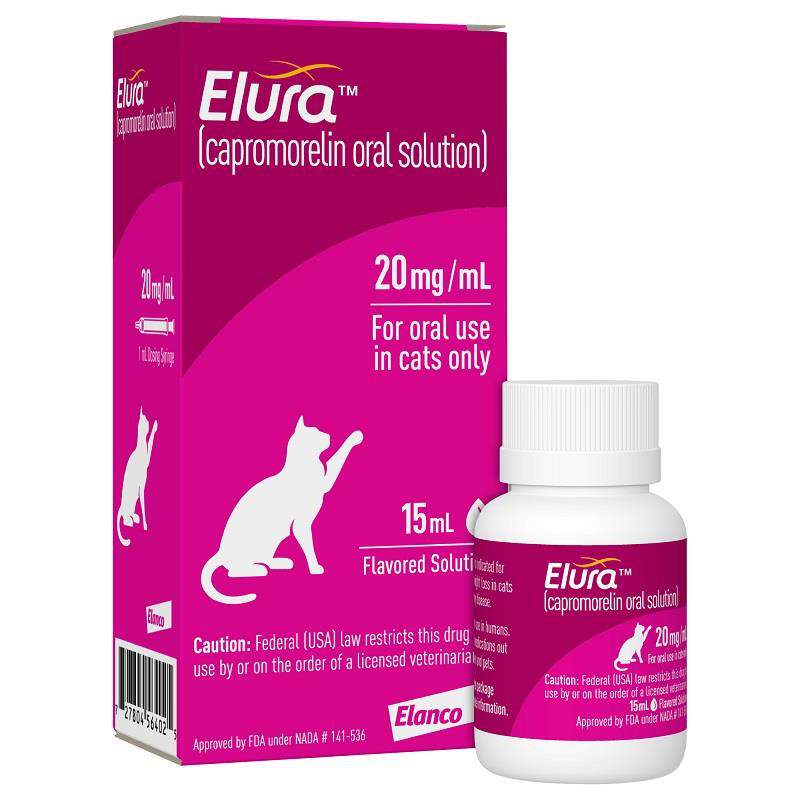 Elura (capromorelin oral solution) 20 mg/mL for Cats, 15 ml