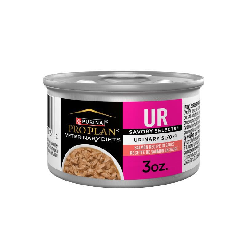 Purina Pro Plan Veterinary Diets UR Urinary St/Ox Savory Selects Salmon Recipe in Sauce Wet Cat Food, 24 x 3 oz cans