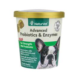 NaturVet Advanced Probiotics & Enzymes Plus Vet Strength PB6 Probiotic Soft Chews for Dogs