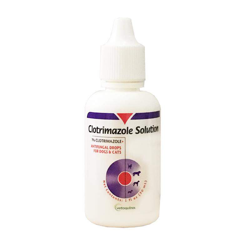 Clotrimazole Antifungal Solution for Dogs and Cats, 1 oz Dropper
