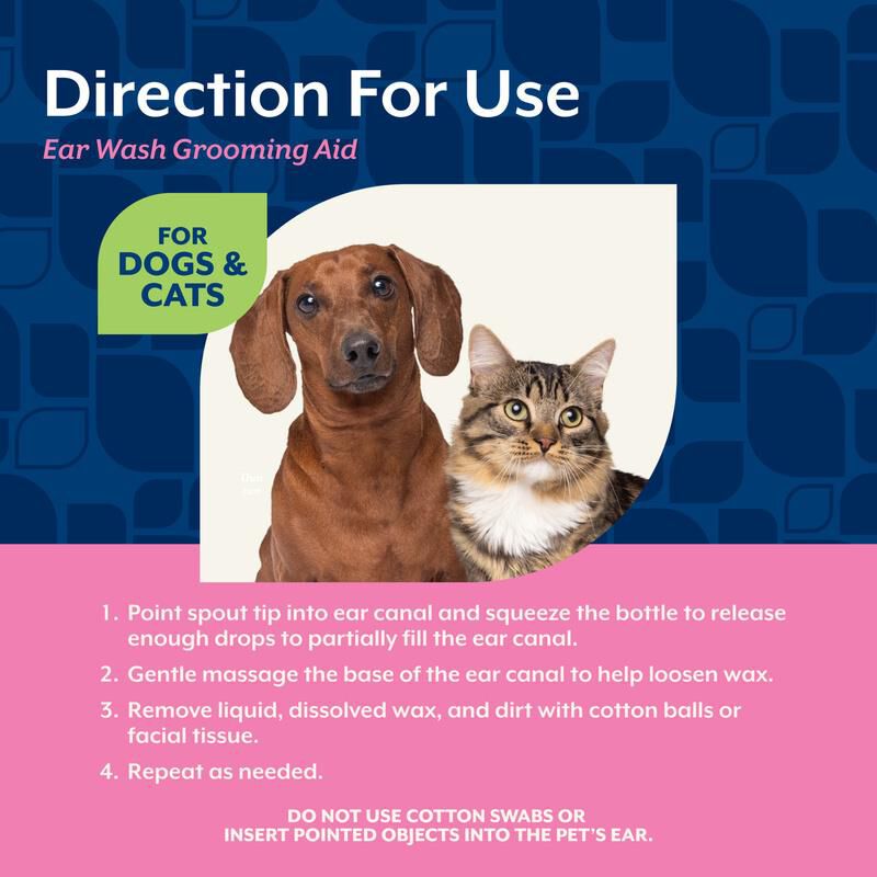 NaturVet Ear Wash w/Tea Tree Oil (Aloe & Baby Powder Scent) 8 oz