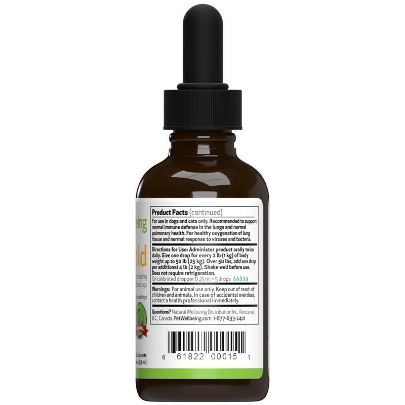 Pet Wellbeing Lung Gold for Dogs or Cats, 2 oz