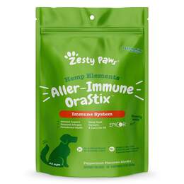 Zesty Paws Hemp Elements Aller-Immune OraStix Immune System Supplement for Dogs Peppermint Flavor Dental Sticks