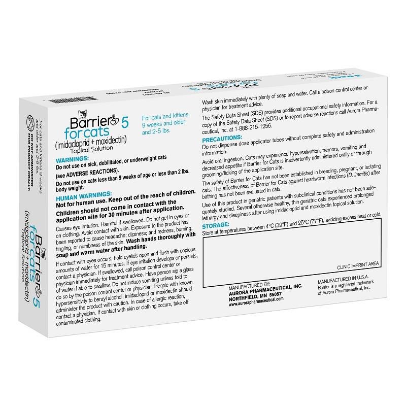 Barrier (imidacloprid + moxidectin) Topical Solution for Cats