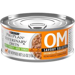 Purina Pro Plan Veterinary Diets OM Savory Selects Adult Cat Food, 24 x 5.5 oz cans