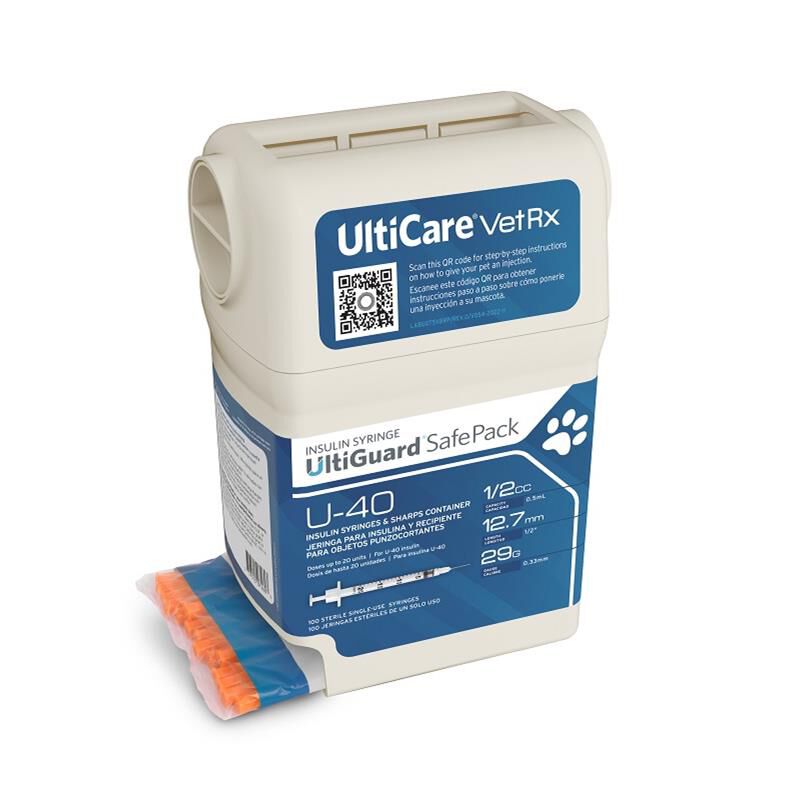 UltiGuard U-40 Insulin Syringes 29g, Sharps Box of 100 Needle 1/2 inch