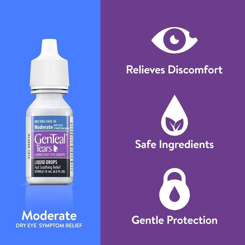 GenTeal Tears Lubricant Eye Drops for Moderate Dry Eye Relief, 15 ml