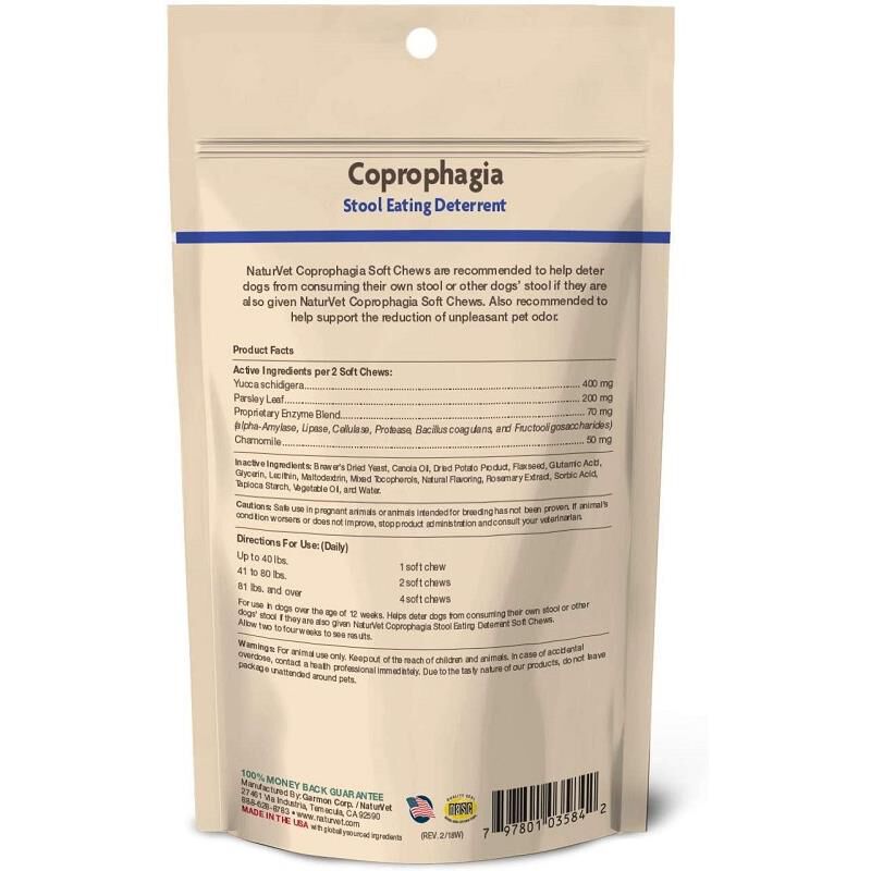 NaturVet Coprophagia Plus Breath Aid, 90 Soft Chews