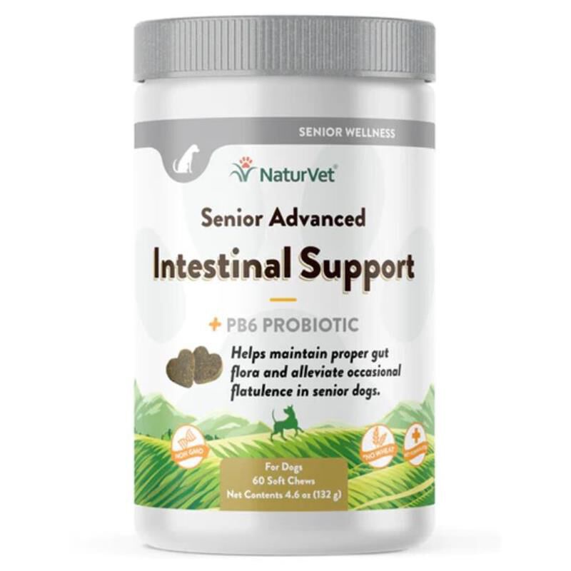 NaturVet Senior Advanced Intestinal Support Soft Chews for Dogs
