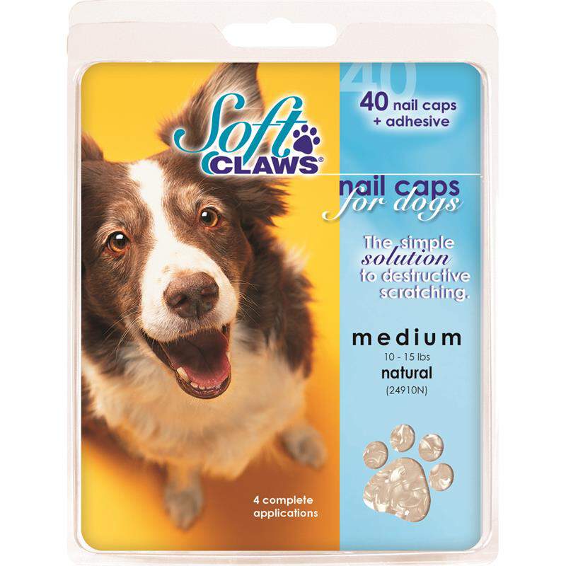 Soft Claws Nail Caps for Dogs 40 Count Pack, Clear