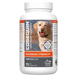 Nutramax Cosequin Maximum Strength Plus MSM and HA for Dogs, 75 Chew Tabs