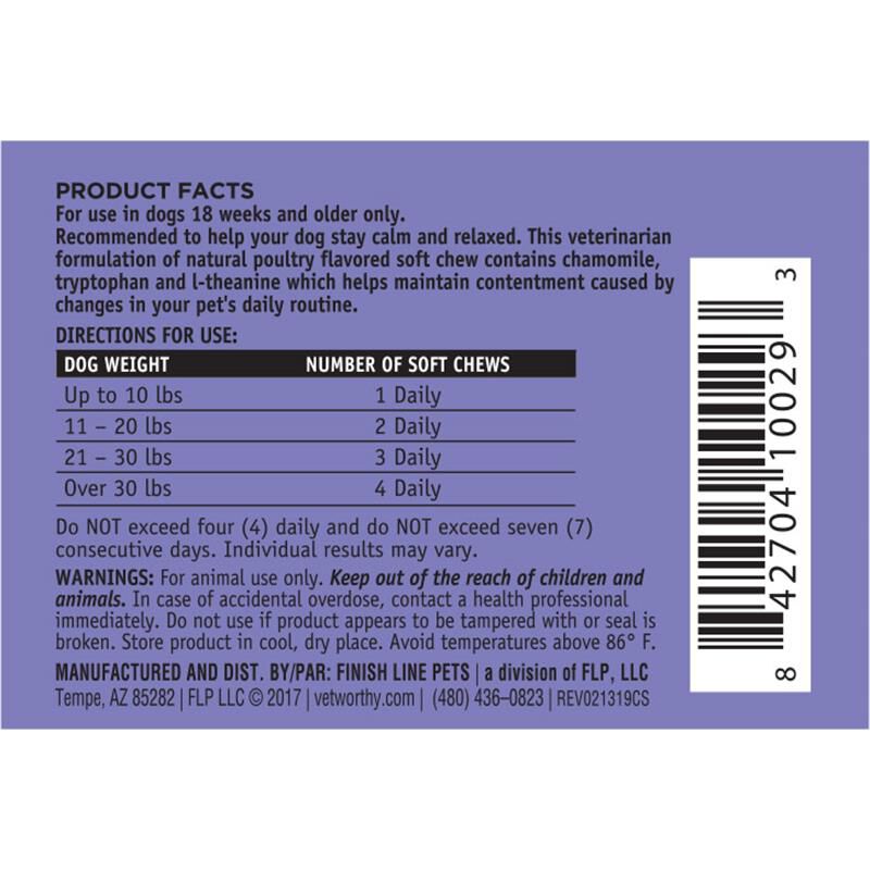 Vet Worthy Calming Aid Soft Chews for Dogs, 45 ct