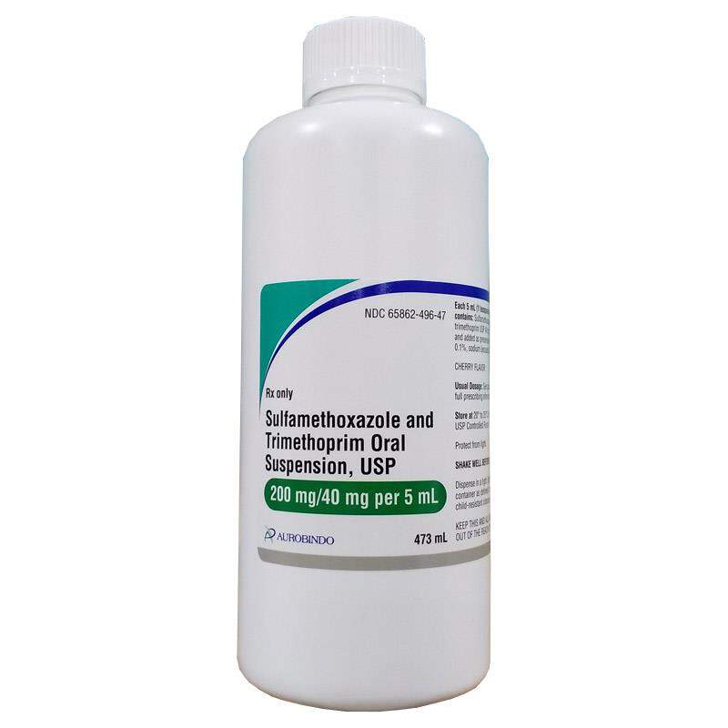 Sulfamethoxazole and Trimethoprim Oral Suspension, 200 mg/40 mg per 5 ml, 473 ml