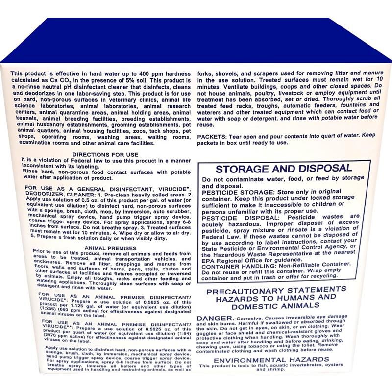 Novocide-CPV One Step Disinfectant Cleaner, 1/2 oz Packet (Box of 12) + Free 32 oz Ready to Use Novocide-CPV Spray Bottle