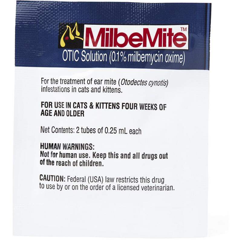 Milbemite Otic Solution for Cats, 1 Pouch (2 tubes)