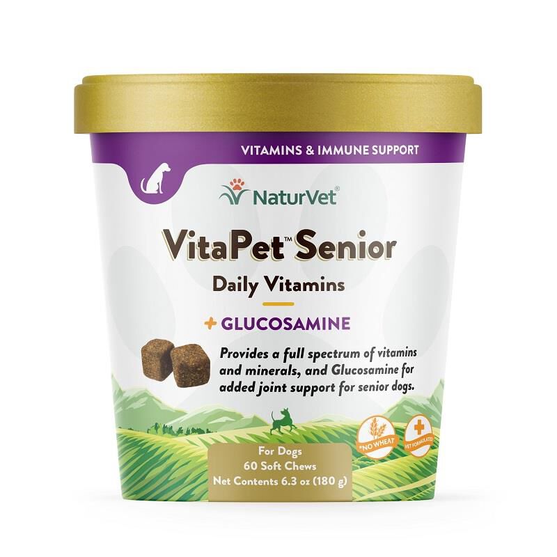 NaturVet VitaPet Senior Daily Vitamins Plus Glucosamine Soft Chews for Dogs