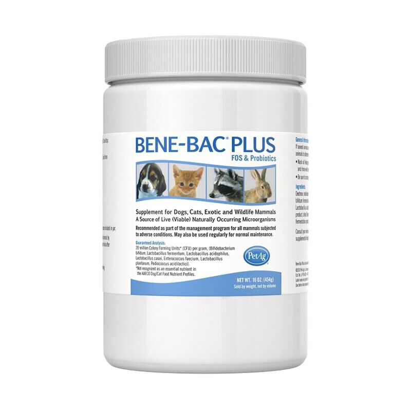 PetAg Bene-Bac Plus FOS & Probiotics Powder for Pets, 16 oz.