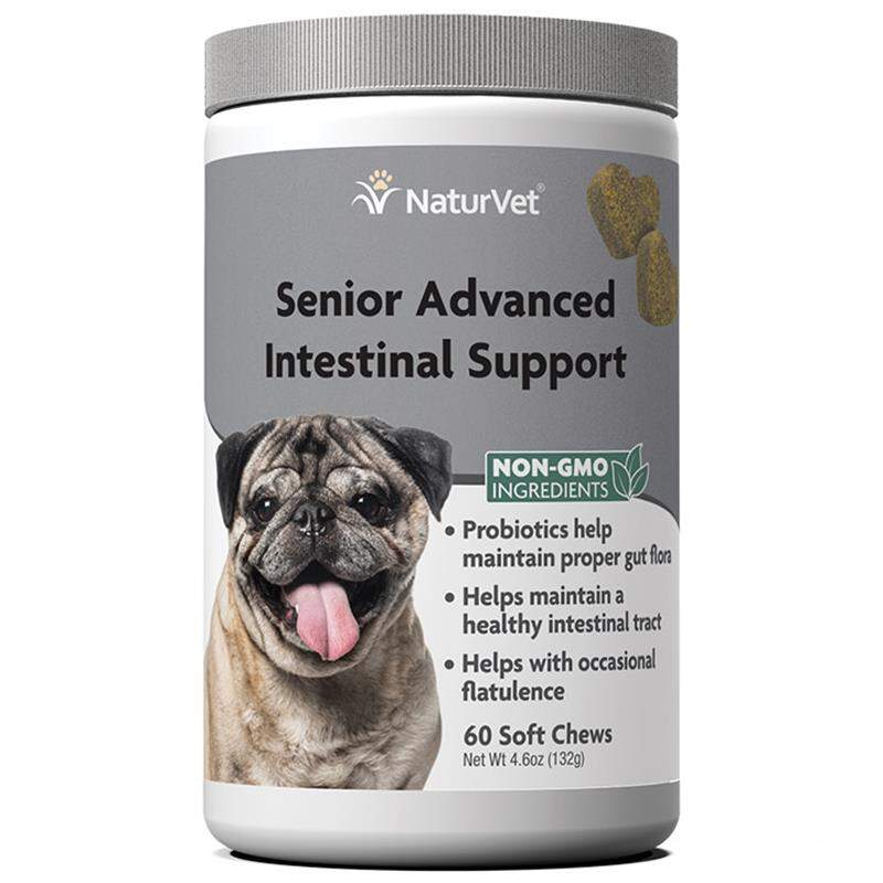 NaturVet Senior Advanced Intestinal Support Soft Chews for Dogs 60 Ct.