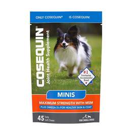 Nutramax Cosequin Minis Joint Supplement for Small Dogs, Max Strength with MSM plus Omega-3's, 45 Soft Chews