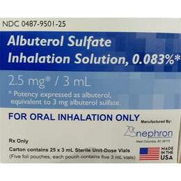 Albuterol 0.083% Inhalation Solution 2.5 mg x 3 ml