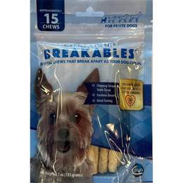 Clenz-A-Dent Breakables Dental Chews for Dogs, 15 ct