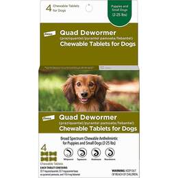 Quad Dewormer Chewable Tablets for Dogs