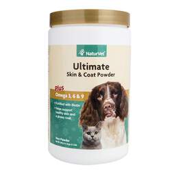 NaturVet Ultimate Skin & Coat Supplement Powder Plus Omega 3, 6 & 9 for Dogs & Cats