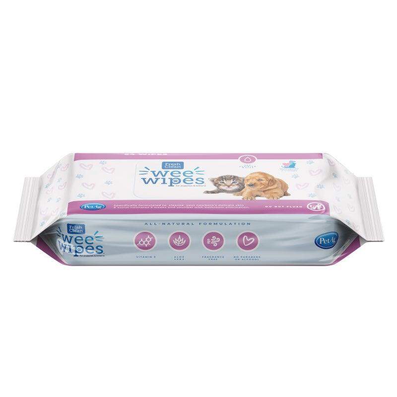 PetAg Fresh & Clean Wee Wipes for Puppies & Kittens, 64 ct