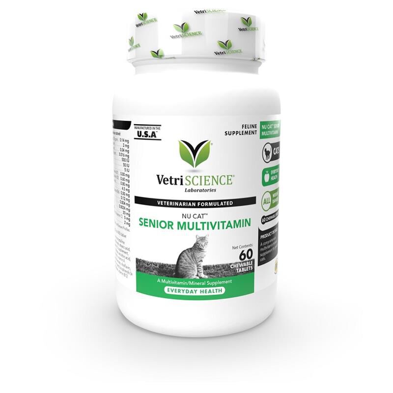 VetriScience Nu Cat Senior Multivitamin, 60 Chew Tabs