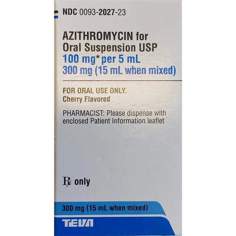 Azithromycin for Oral Suspension, 100mg/5ml 15 ml