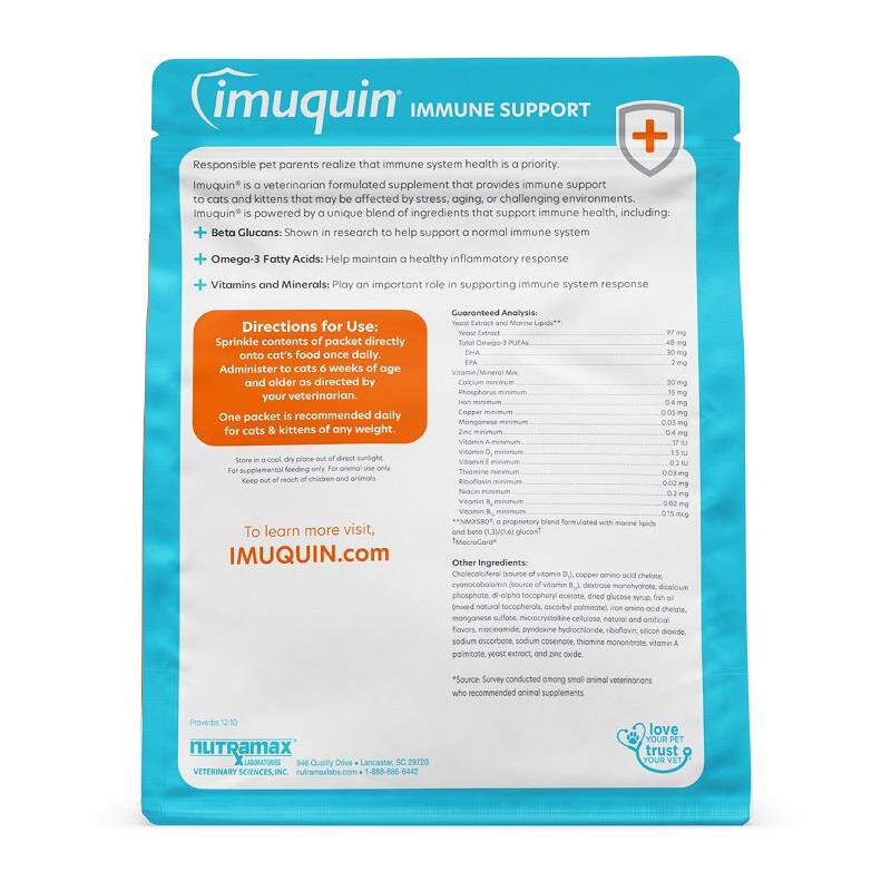 Imuquin Immune Health Supplement for Cats & Kittens, 30 packets