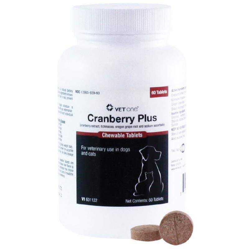 VetOne Cranberry Plus for Dogs and Cats, 60 Chewable Tablets