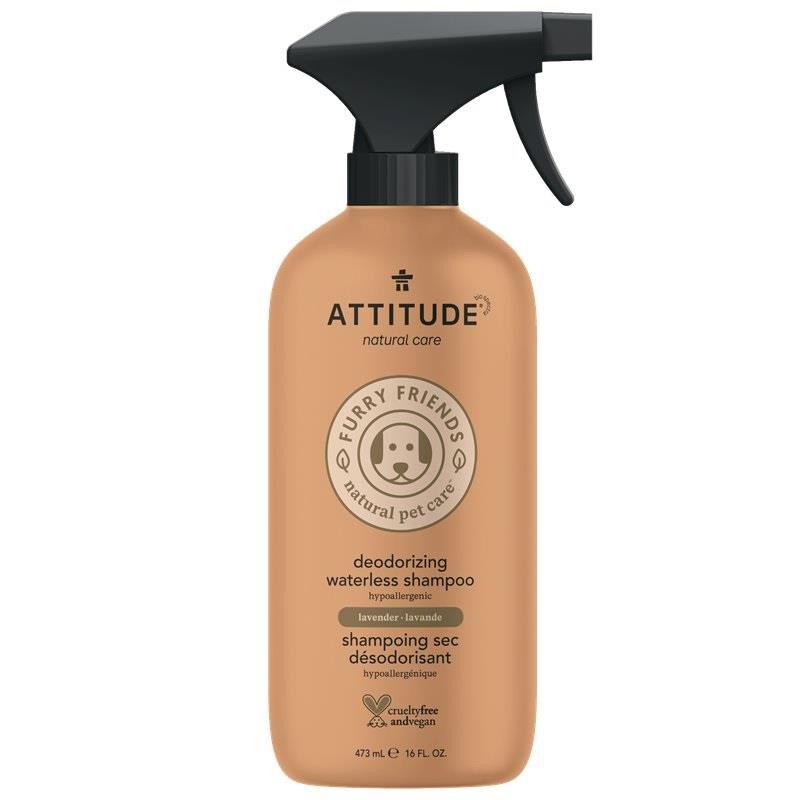 ATTITUDE Furry Friends Deodorizing Waterless Lavender Shampoo for Pets, 16 oz