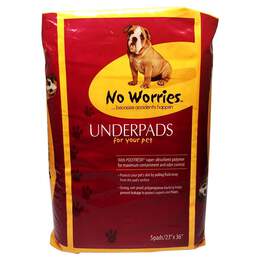 Underpads No Worries Disposable Kennel Pads 23" x 36", 5 ct