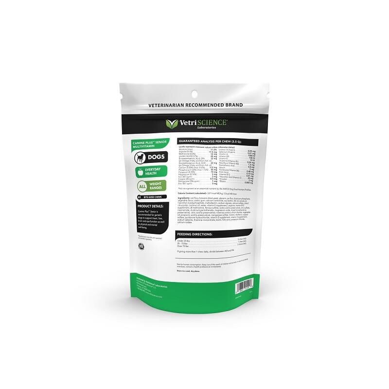 VetriScience Canine Plus Senior Multivitamin Bite-Sized Chews, 60 Ct