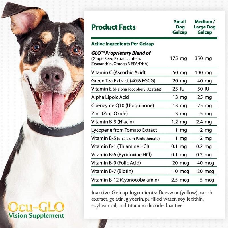 Ocu GLO Vision Supplement for Dogs 90 Liquid Gelcaps Giant