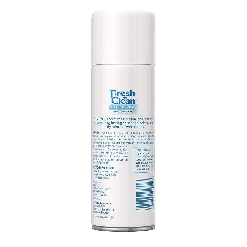 Fresh 'n Clean Cologne Spray for Dogs Baby Powder Scent, 6 oz.