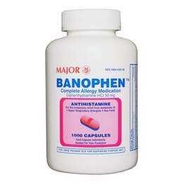 Banophen (Diphenhydramine) 50 mg, 1000 Capsules