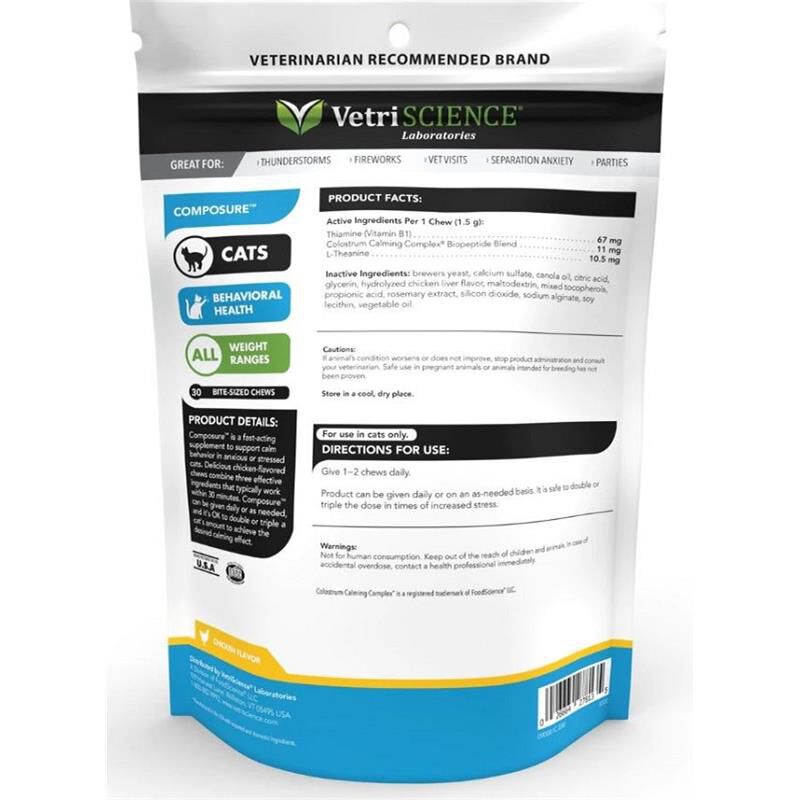 VetriScience Composure Feline, 30 Bite-Sized Chews