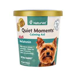 NaturVet Quiet Moments Calming Aid Plus Melatonin Soft Chews for Dogs