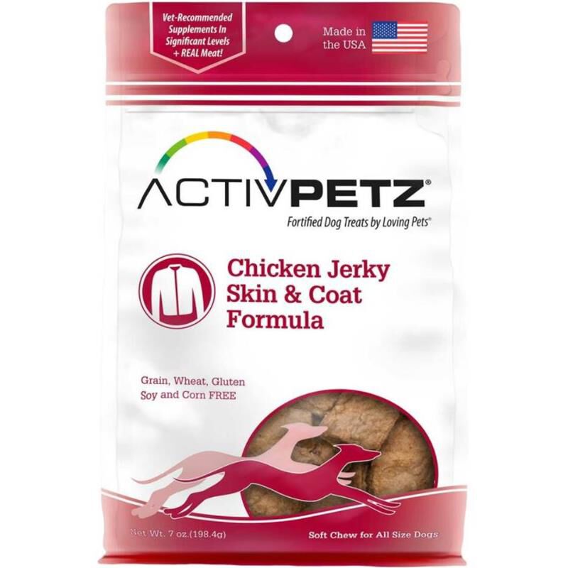 Activpetz Jerky Skin & Coat Formula Supplement Bar Dog Treats