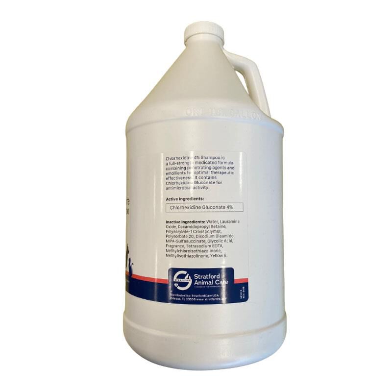 Stratford Chlorhexidine 4% Shampoo for Dogs, Cats, and Horses for Skin Infections, 1 Gallon
