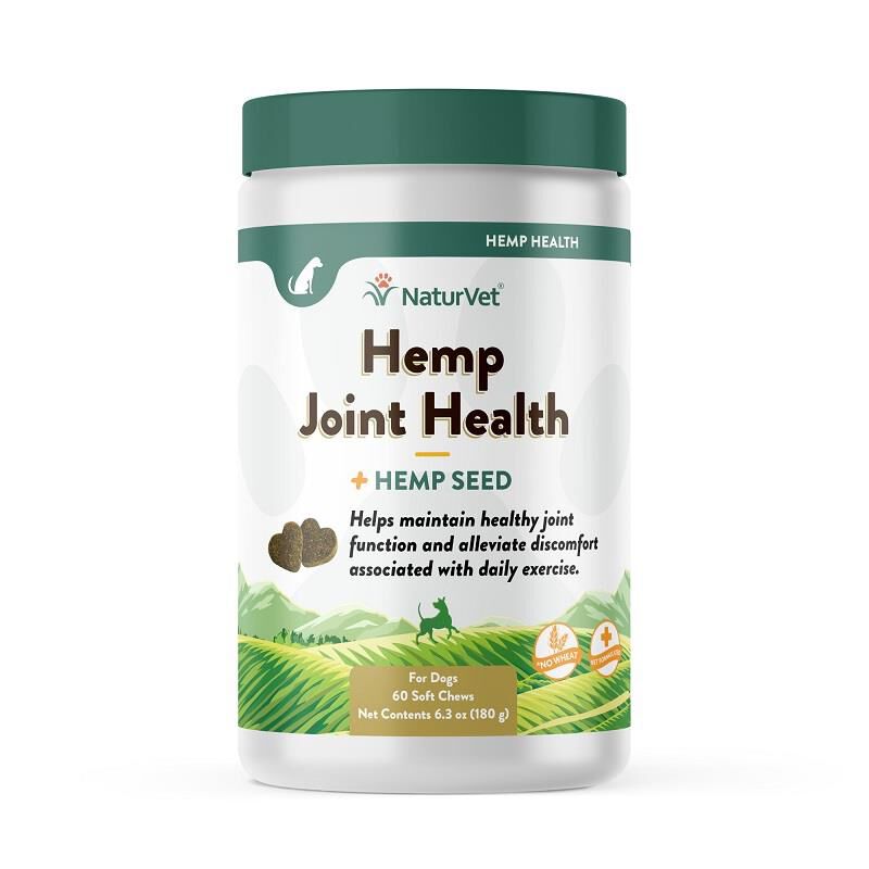 NaturVet Hemp Joint Health Plus Hemp Seed Soft Chews for Dogs
