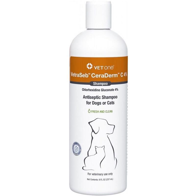 VetraSeb CeraDerm C 4% Antiseptic Shampoo for Dogs or Cats