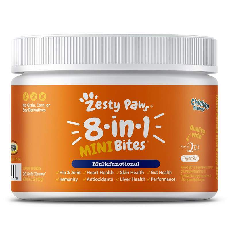 Zesty Paws 8-in-1 Multifunctional Mini Bites, Chicken, 90 soft chews