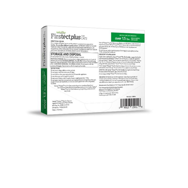 Vetality Firstect Plus for Cats over 1.5 lbs, 3 dose