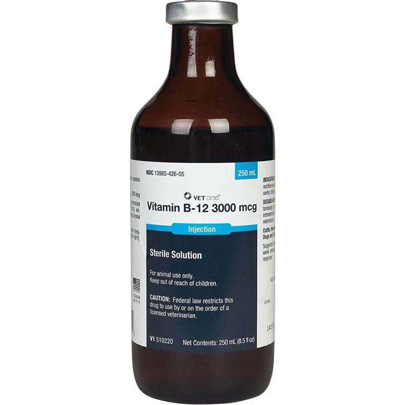 vitamin b12 injection dog dose B-12 3000 mcg/ml 5-AMINO-1MQ, 5-Amino-1MQ — American kittyaid Size:1000 mcg/ml - 30 ml x 3