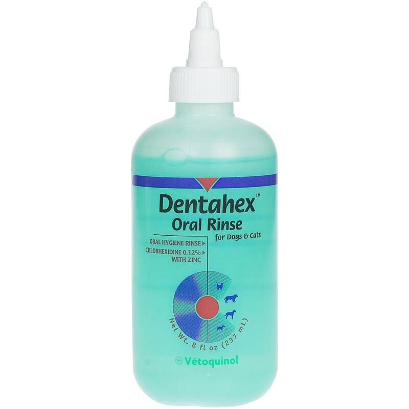 Dentahex Oral Rinse for Dogs and Cats with Chlorhexidine 0.12% and Zinc, 8 oz